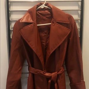 Leather trench coat
